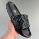 Waterfront Mule Monogram Slides black