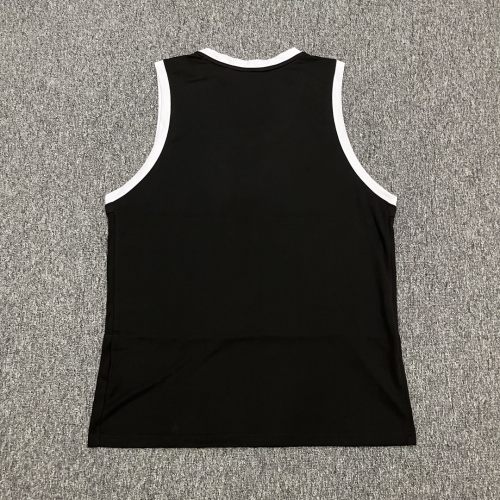 adult Rhombus jacquard casual Sports Basketball Tank Top black