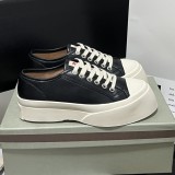 black nappa leather pablo lace-up sneaker