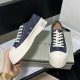 blue denim pablo lace-up sneaker
