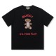 Little Bear pattern 23SS adult 100% Cotton casual Print short sleeved Crewneck t shirt Tees Clothing oversized black