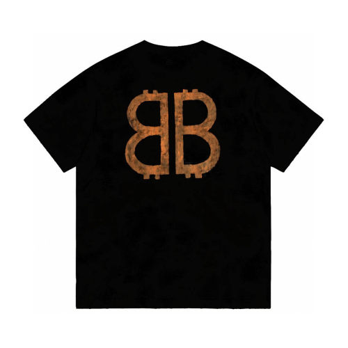 Summer 23SS Men's Adult casual Alphabet Print short sleeved Crewneck t shirt black
