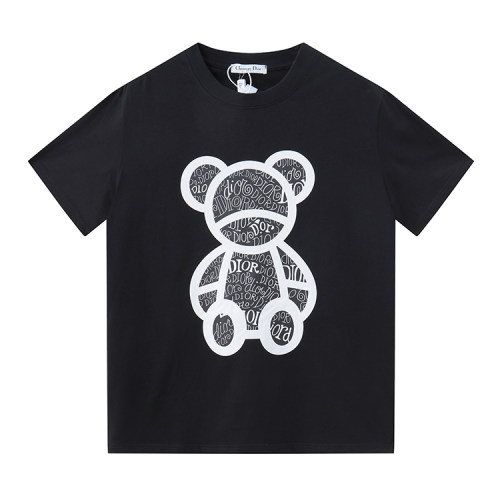 Little Bear pattern 23SS adult Cotton casual Print short sleeved Crewneck t shirt black VG1839