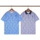 Summer 23SS Men's Adult casual Full body print short sleeved polo shirt blue 030