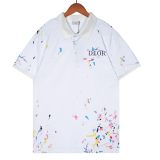 Summer 23SS Men's Adult casual print short sleeved polo shirt white 033