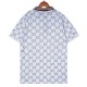 Summer 23SS Men's Adult casual Full body print short sleeved polo shirt white 028