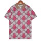 Summer 23SS Men's Adult casual Full body print short sleeved polo shirt pink 026