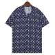 Summer 23SS Men's Adult casual Alphabet print short sleeved shirt dark blue Q218