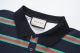 Summer 23SS Men's Adult casual stripe print short sleeved polo shirt black 068
