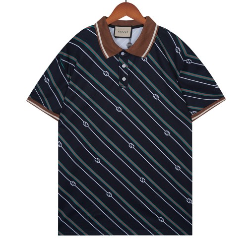 Summer 23SS Men's Adult casual Full body print short sleeved polo shirt black 067
