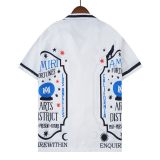 Summer 23SS Men's Adult casual print short sleeved shirt white Q195