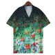 Summer 23SS Men's Adult casual Floral print short sleeved shirt Black Green Q185