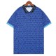 Summer 23SS Men's Adult casual Full body print short sleeved polo shirt blue 057