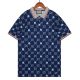 Summer 23SS Men's Adult casual Full body print short sleeved polo shirt dark blue 073