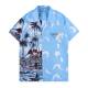 Summer 23SS Men's Adult casual coconut tree print short sleeved shirt Blue Q15