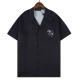 Summer 23SS Men's Adult casual sea mew print short sleeved shirt Black Q170