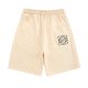 adult Drawstring Embroidery Casual Shorts Beige 6206