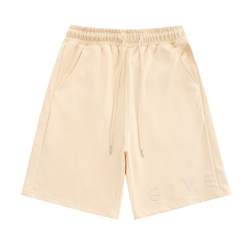 adult Drawstring Embroidery Casual Shorts Beige 6203