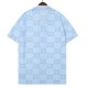 Summer 23SS Men's Adult casual Full body print short sleeved shirt Set baby blue Q206