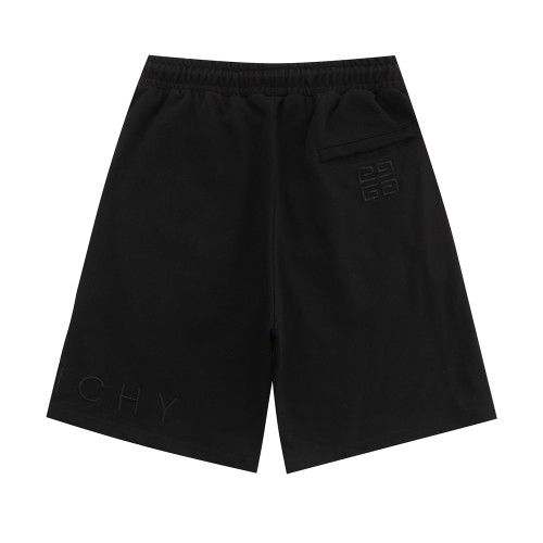 adult Drawstring Embroidery Casual Shorts Black 6203