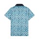 Summer 23SS Men's Adult casual Full body print short sleeved shirt Set blue 9628