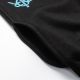 adult Drawstring Embroidery All cotton Casual Shorts Black C07