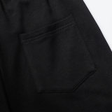 adult Drawstring Embroidery All cotton Casual Shorts Black C09