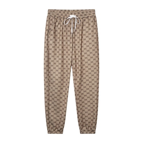 Adult casual Drawstring print pants brown 1322