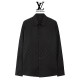 Adult men's loose fitting long sleeved casual shirt black V13