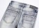 men's Embroidery Casual Stretch body building Jeans blue 3390