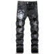 Angel Print Casual Stretch body building Jeans black 3389