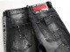 Men's Casual Stretch Body Building Jeans Black 1011