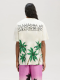 23SS adult 100% Cotton casual coconut tree print short sleeved Crewneck t shirt Crewneck t shirt apricot 2021
