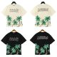 23SS adult 100% Cotton casual coconut tree print short sleeved Crewneck t shirt Crewneck t shirt black 2021