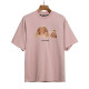 23SS adult Cotton casual Bear print short sleeved Crewneck t shirt Crewneck t shirt pink 2058