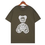 23SS adult Cotton casual Little Bear print short sleeved Crewneck t shirt Crewneck t Military green R140