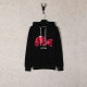 Men's casual cotton Little Bear Embroidery Long sleeve Hoodie black pink 3902