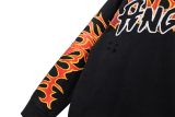 Men's casual cotton Alphabet print Drawstring Long sleeve Hoodie black 5915