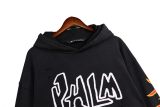 Men's casual cotton Alphabet print Drawstring Long sleeve Hoodie black 5915