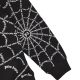 Men's casual cotton Spider web print Drawstring Long sleeve Hoodie black 5916