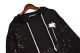 Men's casual cotton Coconut tree print Drawstring Long sleeve Hoodie black 5912