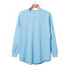 Men's casual cotton Alphabet Print Long sleeve Pullover Tops Casual Round Neck Sweatshirt blue 682