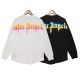 Men's casual cotton Alphabet Print Long sleeve Pullover Tops Casual Round Neck Sweatshirt white 7036