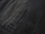 Men's adult casual Print elastic Loose denim shirt black