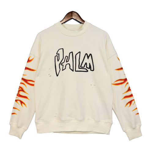 Men's casual cotton Alphabet Print Long sleeve Pullover Tops Casual Round Neck Sweatshirt apricot 7511