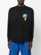 Men's casual cotton Alphabet Print Long sleeve Pullover Tops Casual Round Neck Sweatshirt black 7036