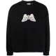 Men's casual cotton Sticking cloth Long sleeve Pullover Tops Casual Round Neck Sweatshirt black 7033