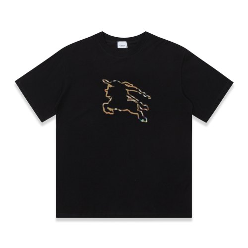 pony pattern 23SS adult 100% Cotton casual Print short sleeved Crewneck t shirt Tees Clothing oversized black