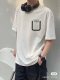 pocket pattern 23SS adult 100% Cotton casual Print short sleeved Crewneck t shirt Tees Clothing oversized white