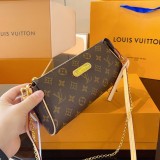 original womens Eva Monogram Brown Chain Bags and Clutches